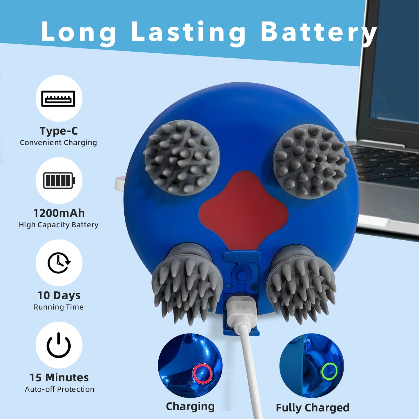 Scalp Massager, Blue