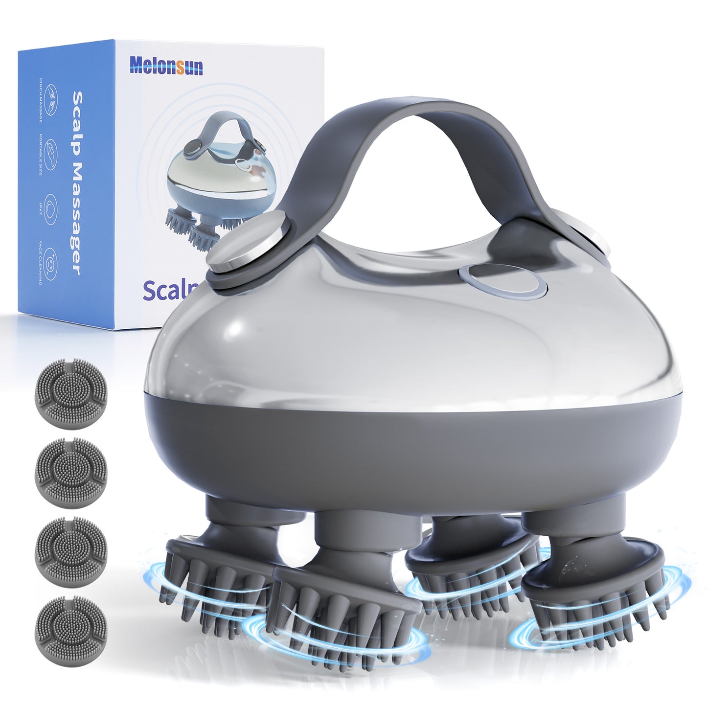 Scalp Massager, Silver Melonsun Scalp Massager, Silver Melonsun