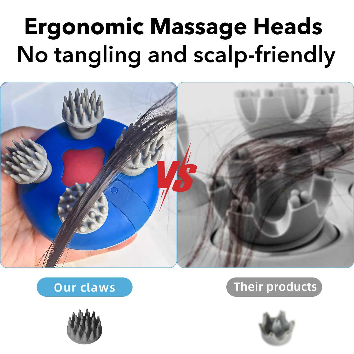 Scalp Massager with Red Light, Blue