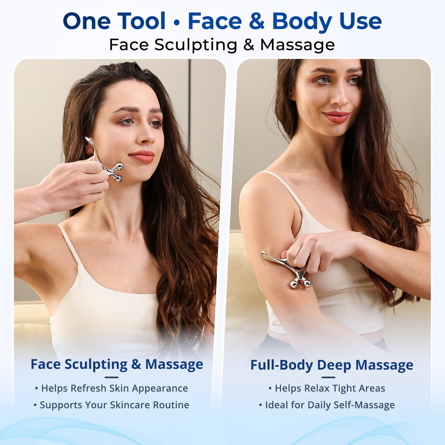 All-in-1 Trigger Point Massage Tool & Gua Sha for Face & Body