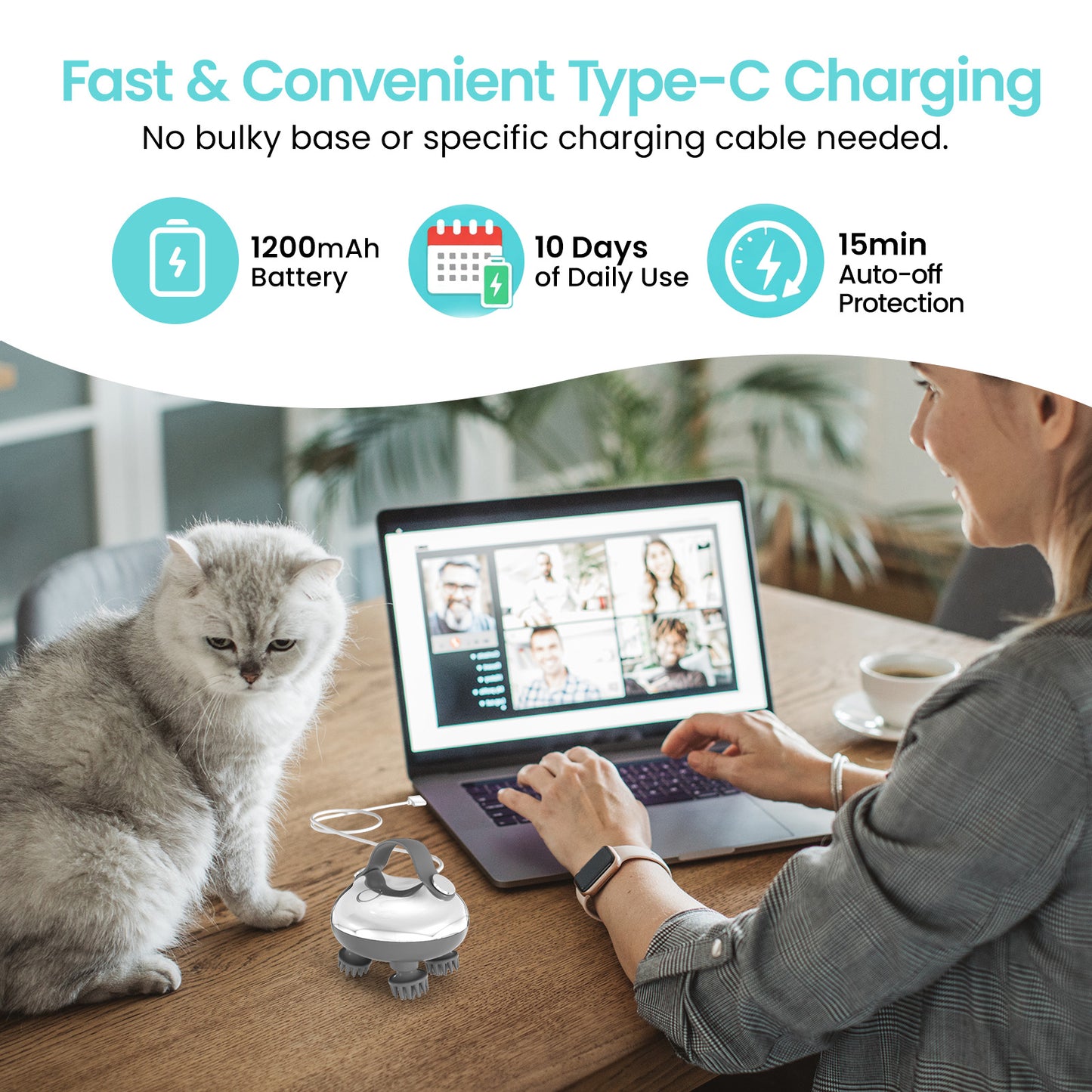 Scalp Massager, Silver