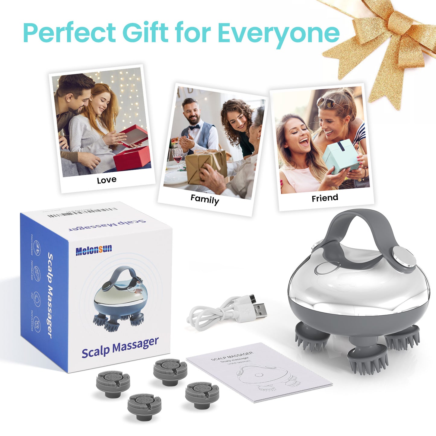 Scalp Massager, Silver